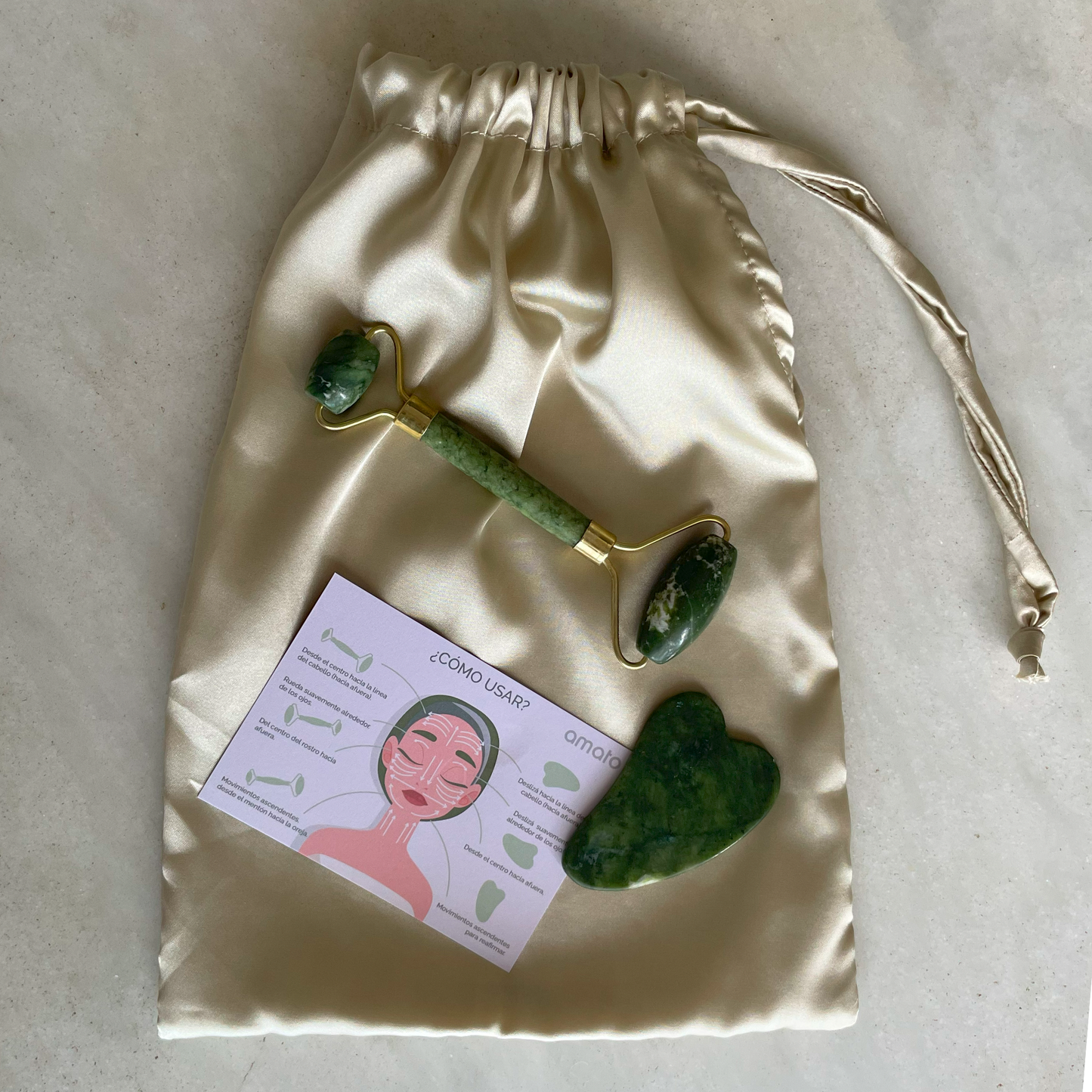 Kit de Gua Sha + Rodillo Facial